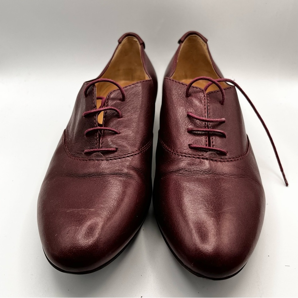 BURGUNDY LONGCHAMP LEATHER LOAFERS